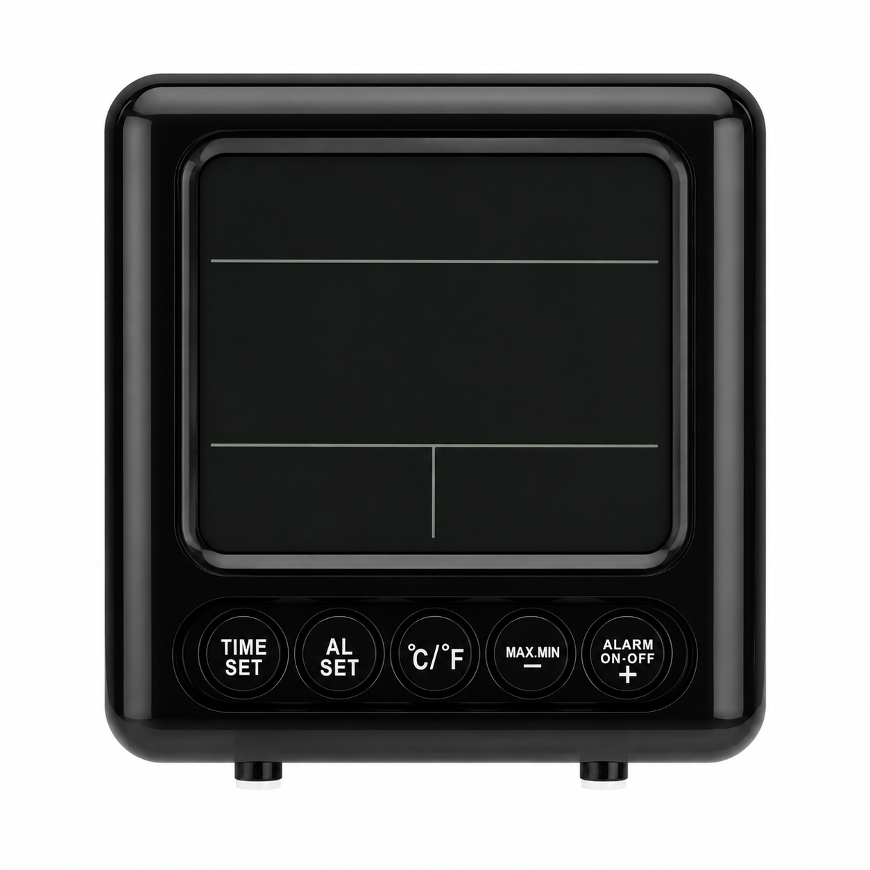 XTime Sveglia Digitale con Termometro Max/Min – Display LCD Grande, Design Nero Lucido