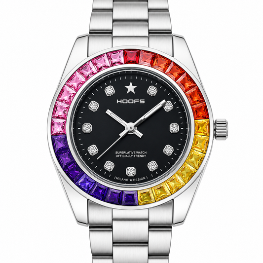 Orologio Hoops Rainbow - Lunetta Multicolore e Bracciale in Acciaio