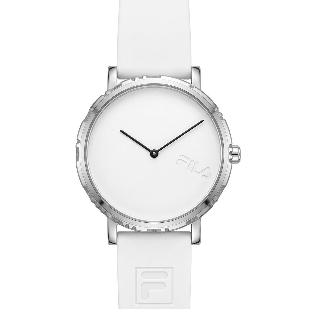 Orologio FILA bianco minimal con lancette nere e cassa in acciaio