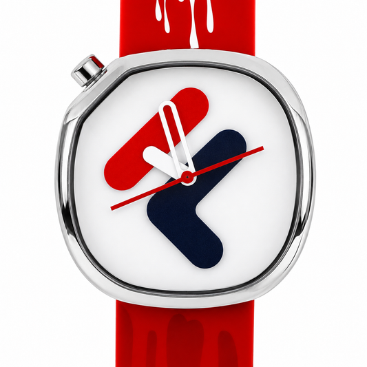 FILA Orologio Streetwear – Cassa Squadrata Logo F Cinturino Rosso
