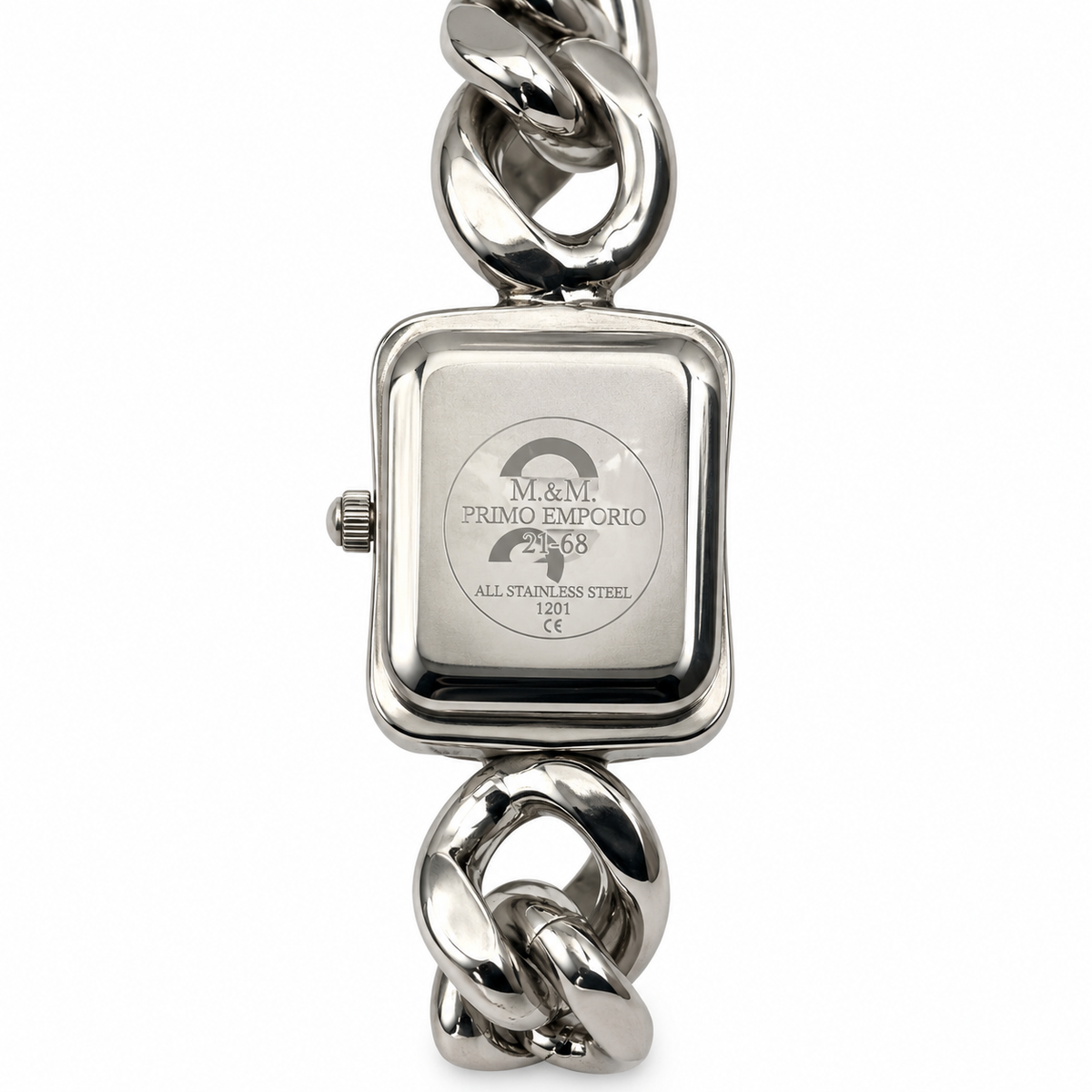 Orologio donna M&M Primo Emporio con bracciale rigido a catena e quadrante bianco, nero o blu