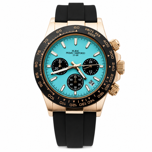 M&M Primo Emporio Sport Chrono 21-68 – Cassa Ramata Quadrante Tiffany Blue