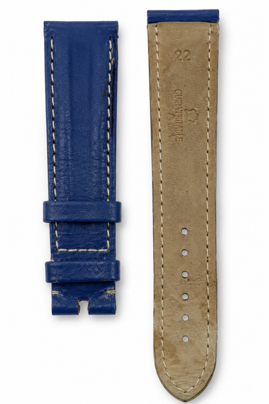 Omega Cinturino Originale 18mm Pelle Blu Unisex
