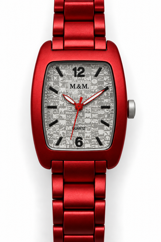 M.&M. Primo Emporio – Orologio Unisex Alluminio Anodizzato Cassa Tonneau Quarzo | Blu, Rosso o Giallo