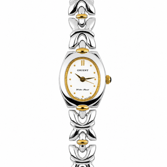 Orologio Orient Lady Ovale Water Resist - Bracciale Bicolore Silver e Gold