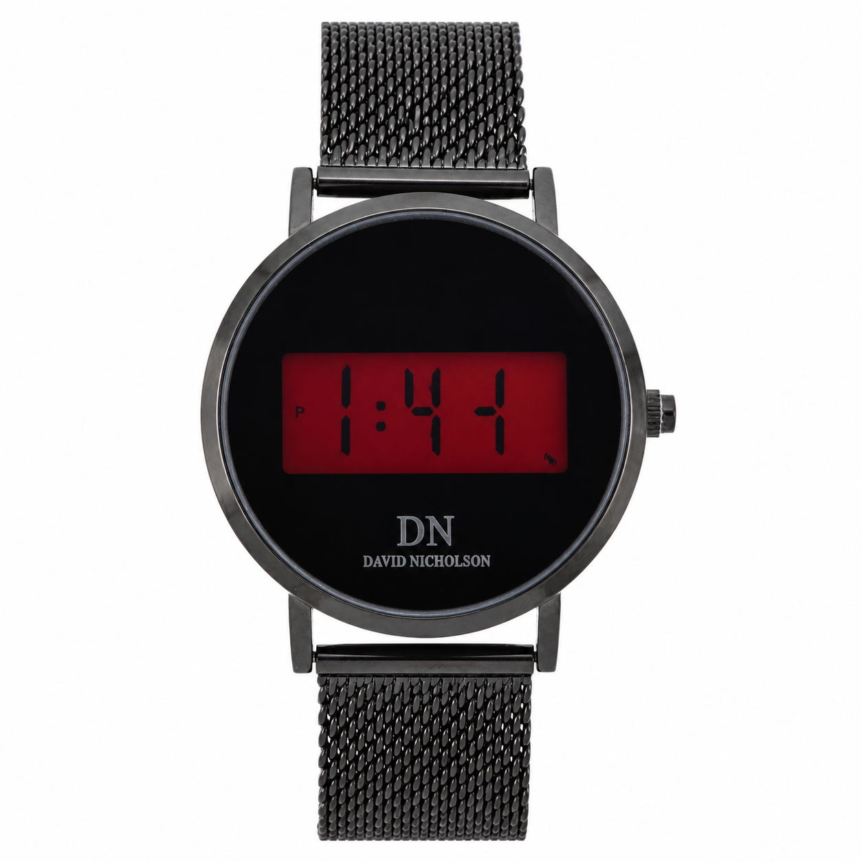 David Nicholson DN – Orologio Digitale Display LED Rosso Cassa e Bracciale Mesh Full Black
