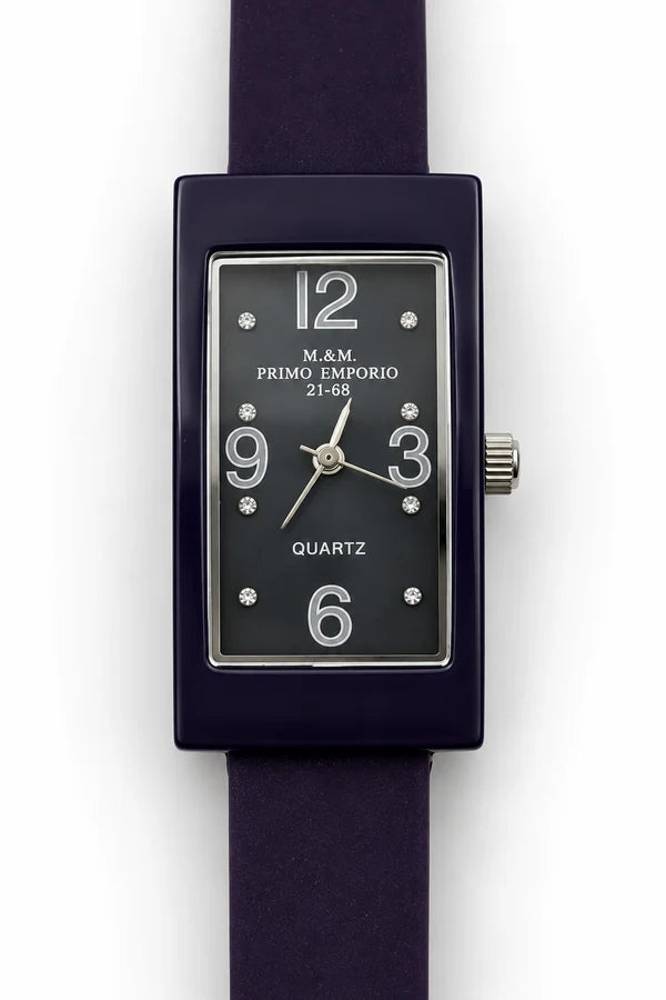 Orologio donna M&M Primo Emporio 21-68 rettangolare con punti luce in 13 colori