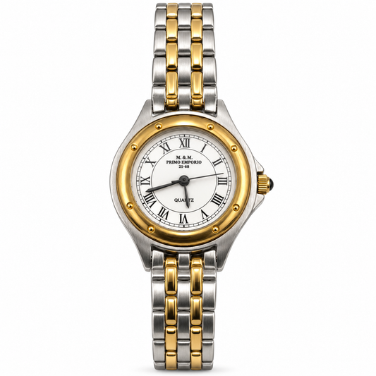 Orologio M&M Primo Emporio 21-68 bicolore con quadrante bianco e numeri romani