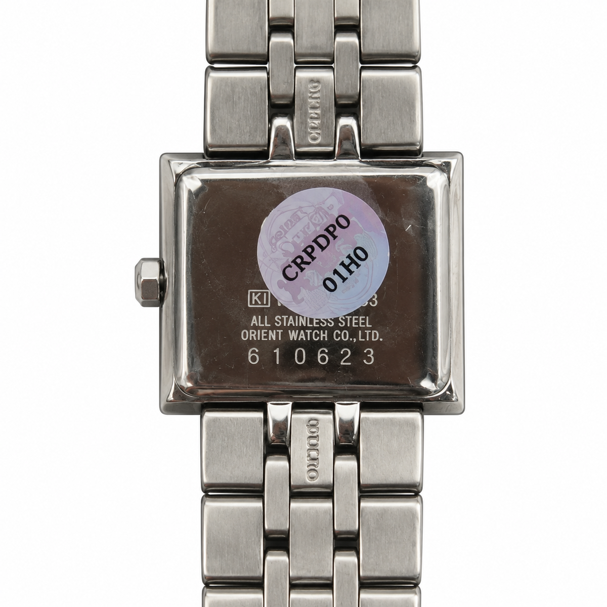 Orient orologio rettangolare bordeaux con bracciale decorato