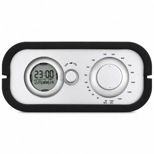 Radio Sveglia Digitale Retrò – FM/AM con Termometro e Display LCD