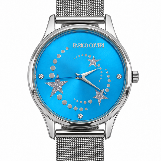 Enrico Coveri Stella Blu Orologio con quadrante azzurro