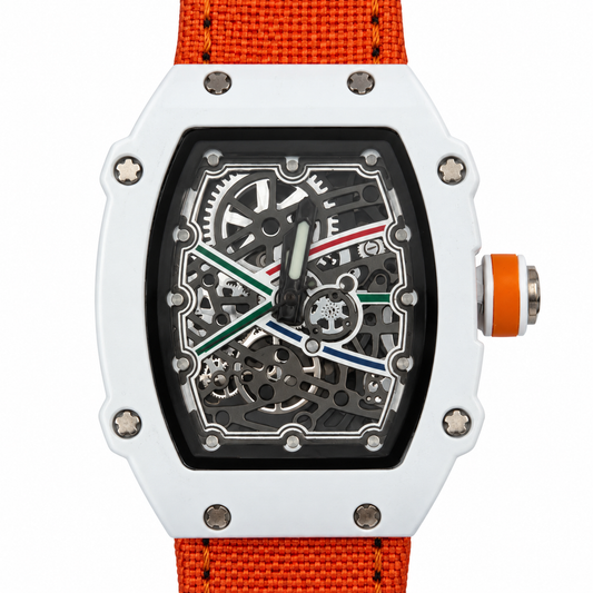 Orologio Skeleton con cassa in policarbonato - ORANGE