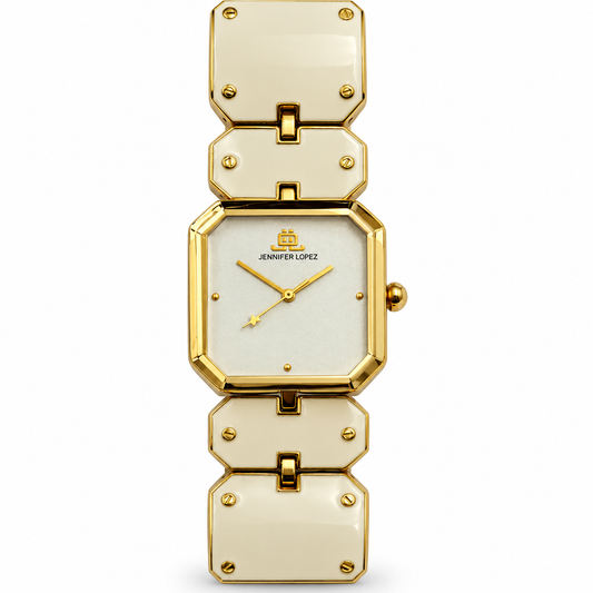 Orologio donna JLO by Jennifer Lopez avorio e oro con quadrante quadrato