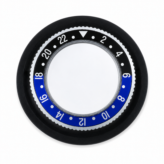 00TOKIO lente d'ingrandimento per orologiai con bezel bicolore nero e blu stile Batman GMT