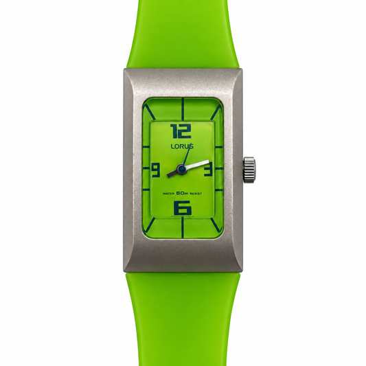 Orologio Lorus rettangolare verde lime – Energia a ogni ora