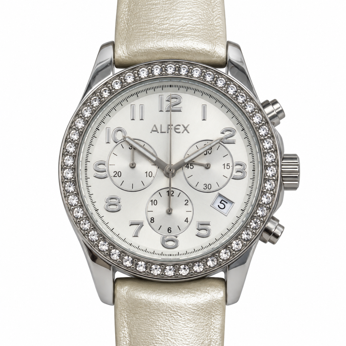Orologio Alfex cronografo lunetta cristalli