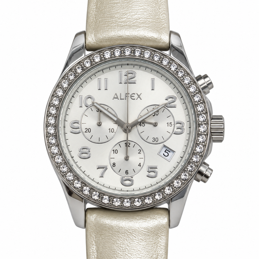 Orologio Alfex cronografo lunetta cristalli