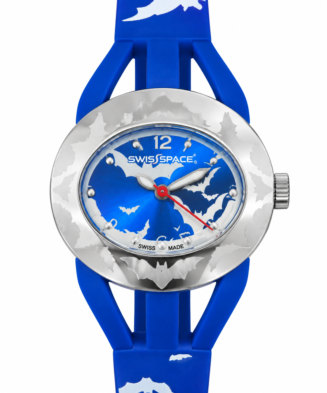 Swiss Space Bat Edition – Orologio Uomo Unisex Cinturino Silicone Pipistrelli | Nero, Blu