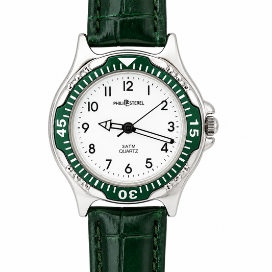 Philip Esterel – Orologio Uomo Diver Verde 3ATM Quartz