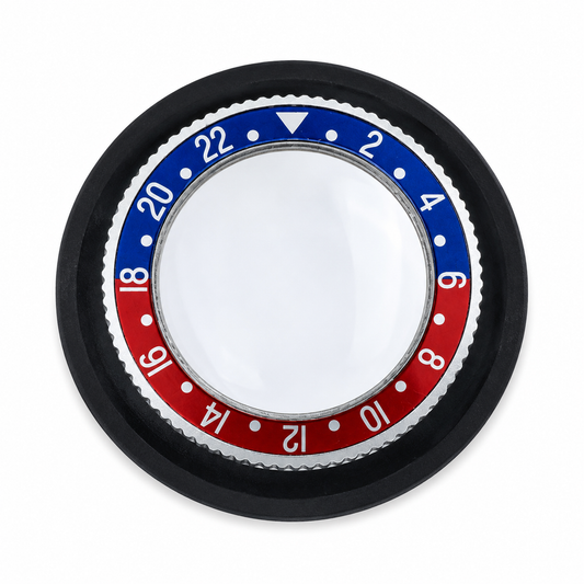 00TOKIO – Lente d'Ingrandimento per Orologiai con Bezel Bicolore Rosso/Blu