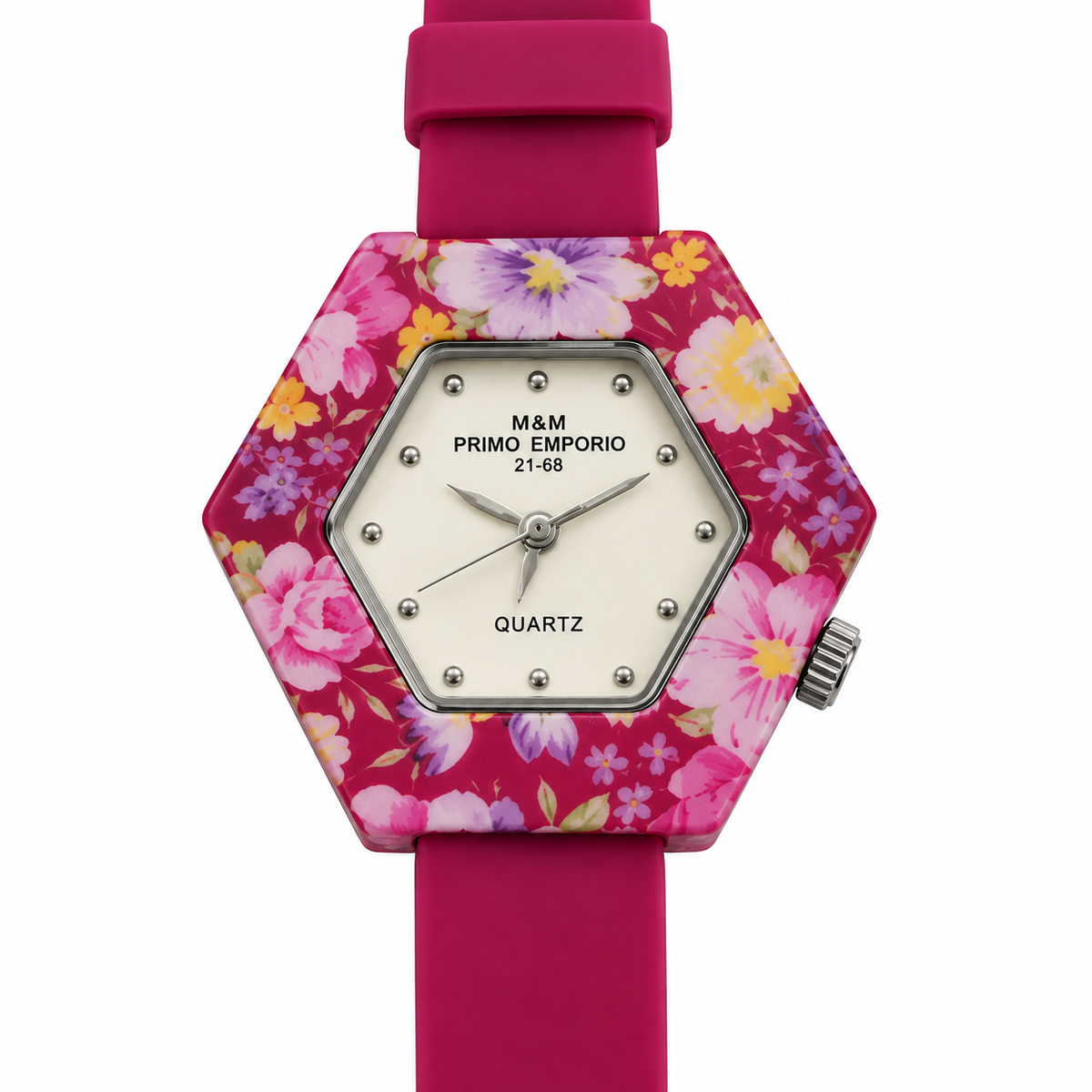 M&M Primo Emporio 2-68 Hexagon Floral – Orologio donna floreale in 9 colori