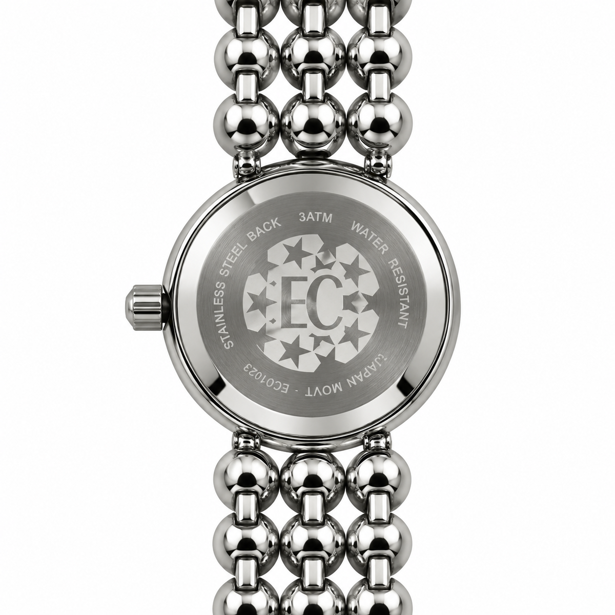 Enrico Coveri – Orologio Donna Bracciale a Sfere Quadrante Marrone e Cristalli
