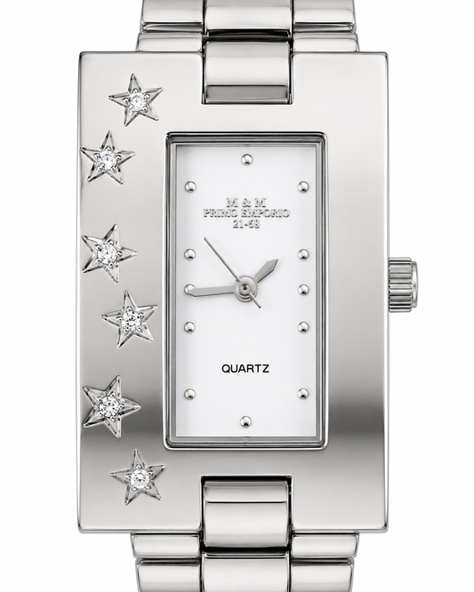 M&M Primo Emporio Orologio Donna Acciaio Quarzo Rettangolare