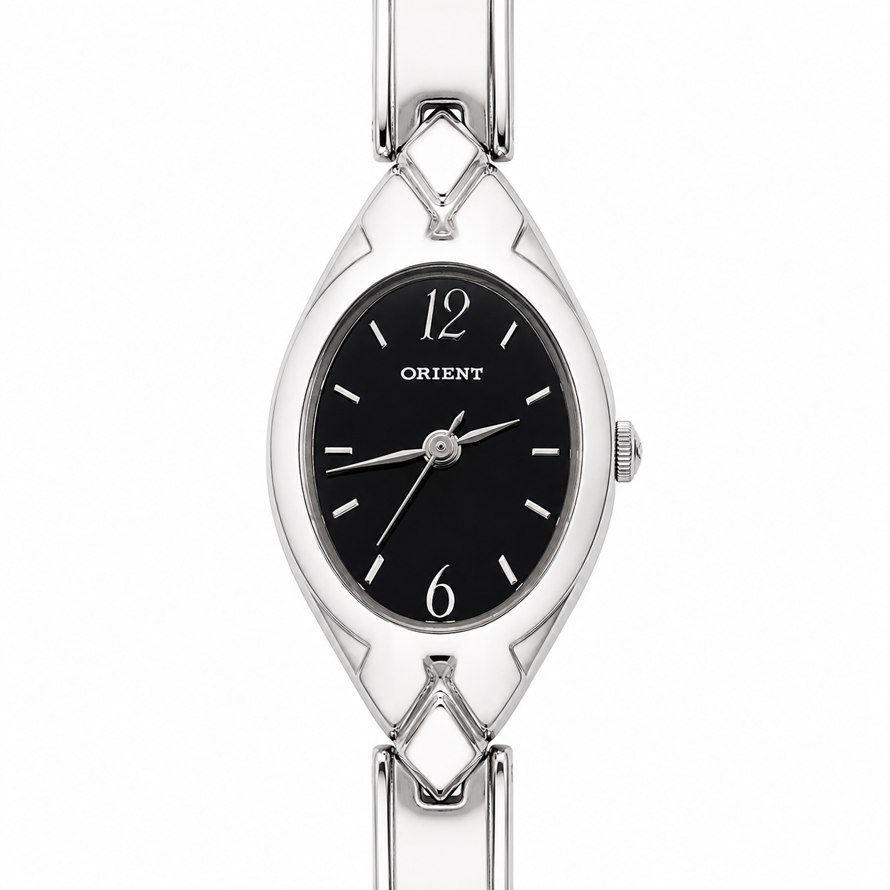 Orologio Orient Lady Marquise - Cassa a Mandorla con Bracciale Geometrico Silver e Quadrante Nero