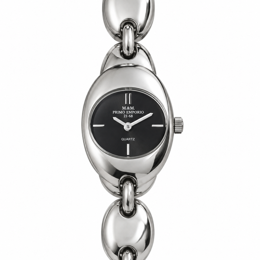 Orologio gioiello M&M Primo Emporio 21-68 argentato con quadrante nero