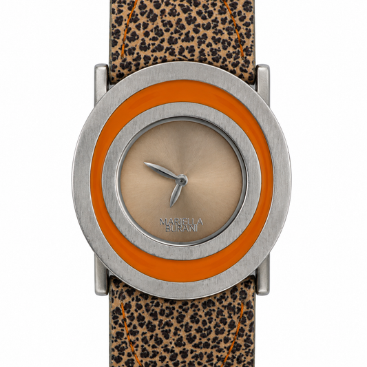 Mariella Burani – Orologio Donna Target Arancio Cinturino Leopardato