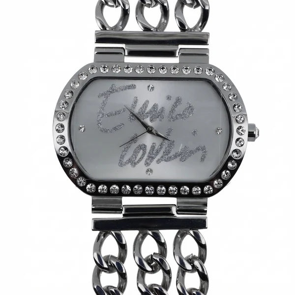 Enrico Coveri – Orologio donna con bracciale a catena e quadrante fucsia, nero o bianco