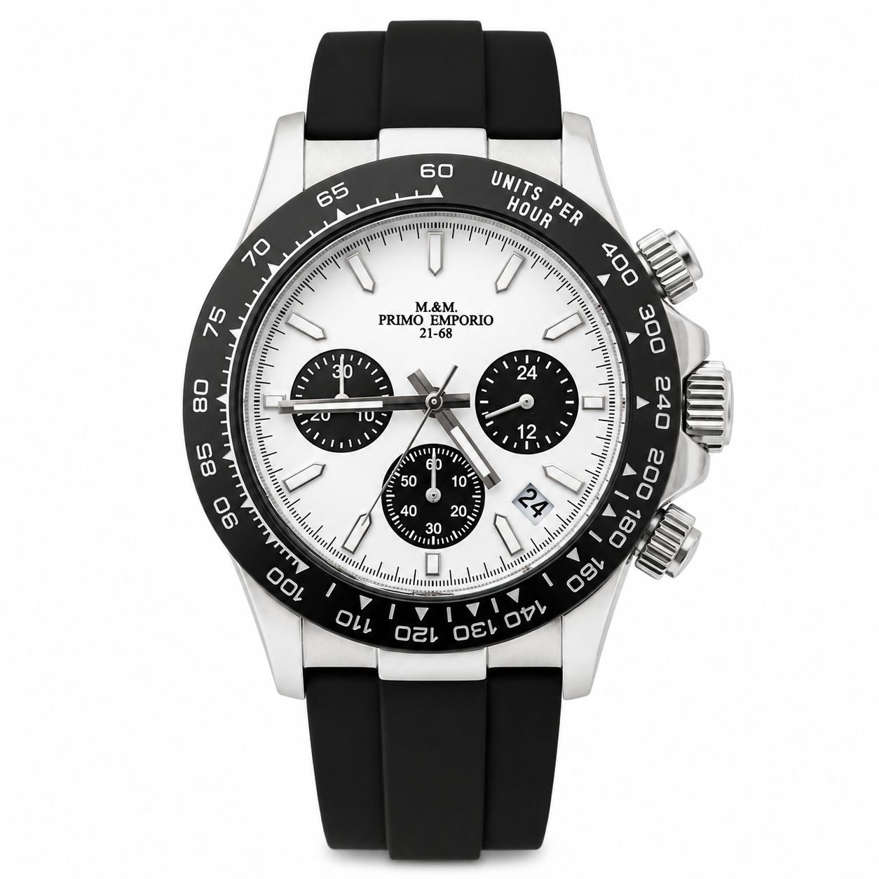M&M Primo Emporio Sport Chrono 21-68 – Cassa Acciaio Quadrante Bianco/Nero
