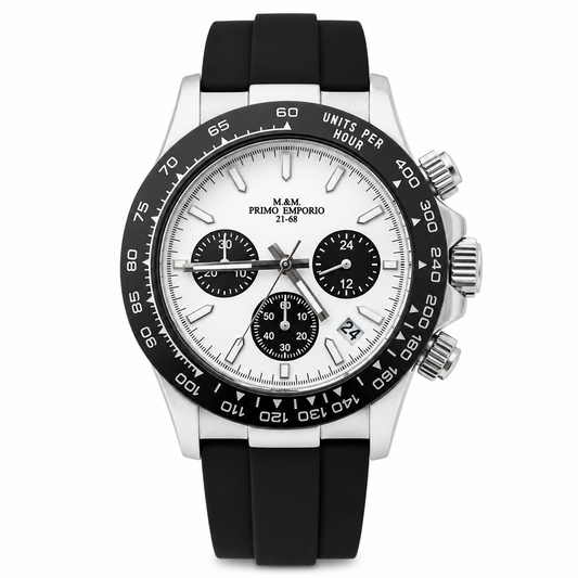 M&M Primo Emporio Sport Chrono 21-68 – Cassa Acciaio Quadrante Bianco/Nero