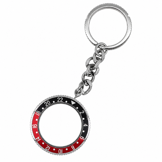 Portachiavi Lente di Ingrandimento per Orologiai – Ghiera GMT Nero e Rosso