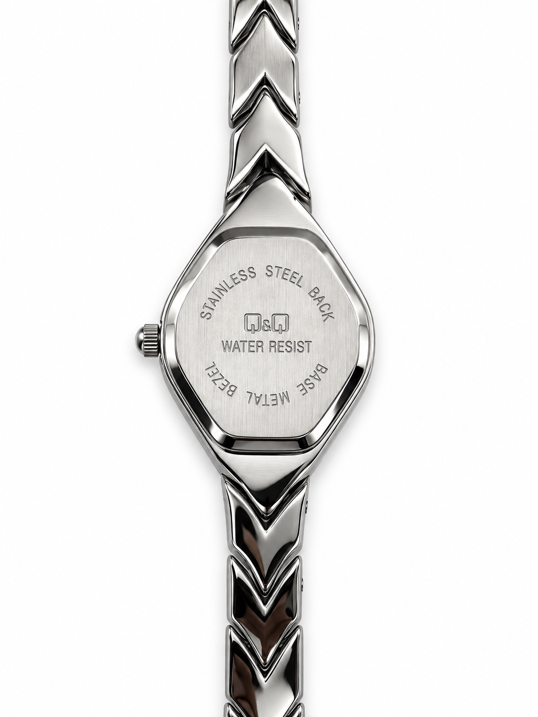 Orologio Donna Q&Q Argentato con Cassa a Losanga e Bracciale Decorativo