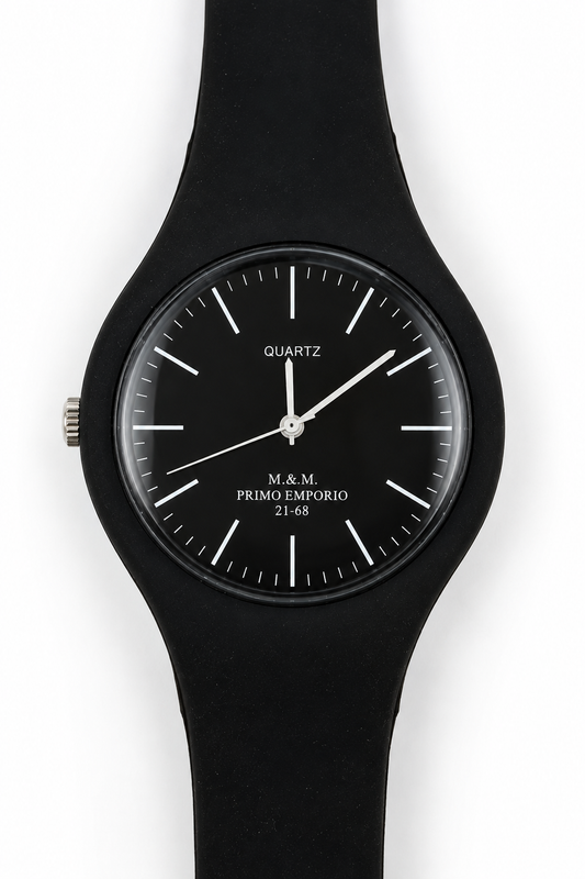 M&M Primo Emporio 21-68 Quartz Total Black Quadrante Nero Cinturino Silicone