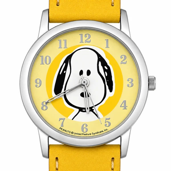 Peanuts Snoopy – Orologio Unisex Cassa Acciaio Quarzo Licenza Ufficiale | Cinturino Arancione o Giallo