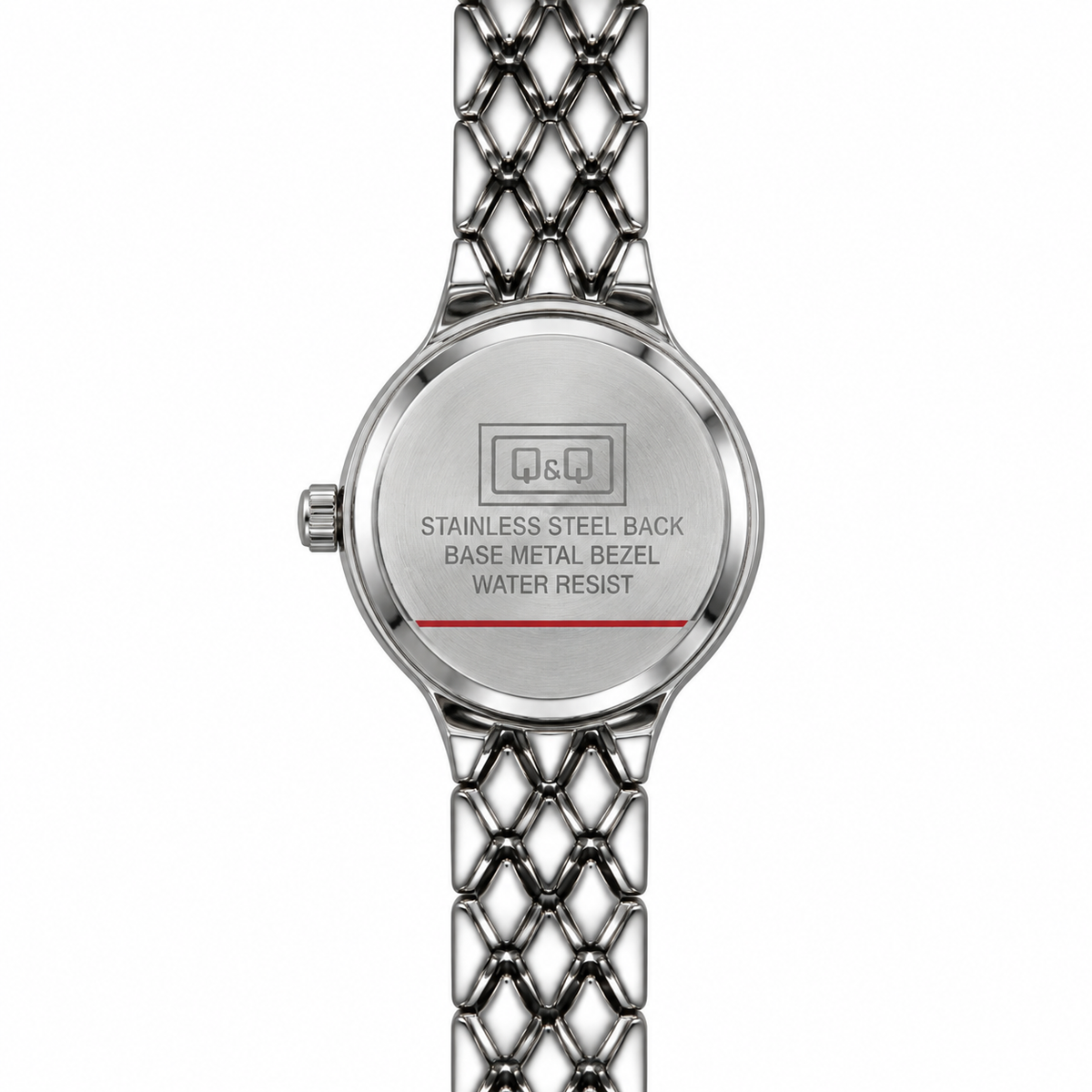 Orologio Q&Q Donna in Acciaio con Ghiera di Strass e Quadrante Bianco