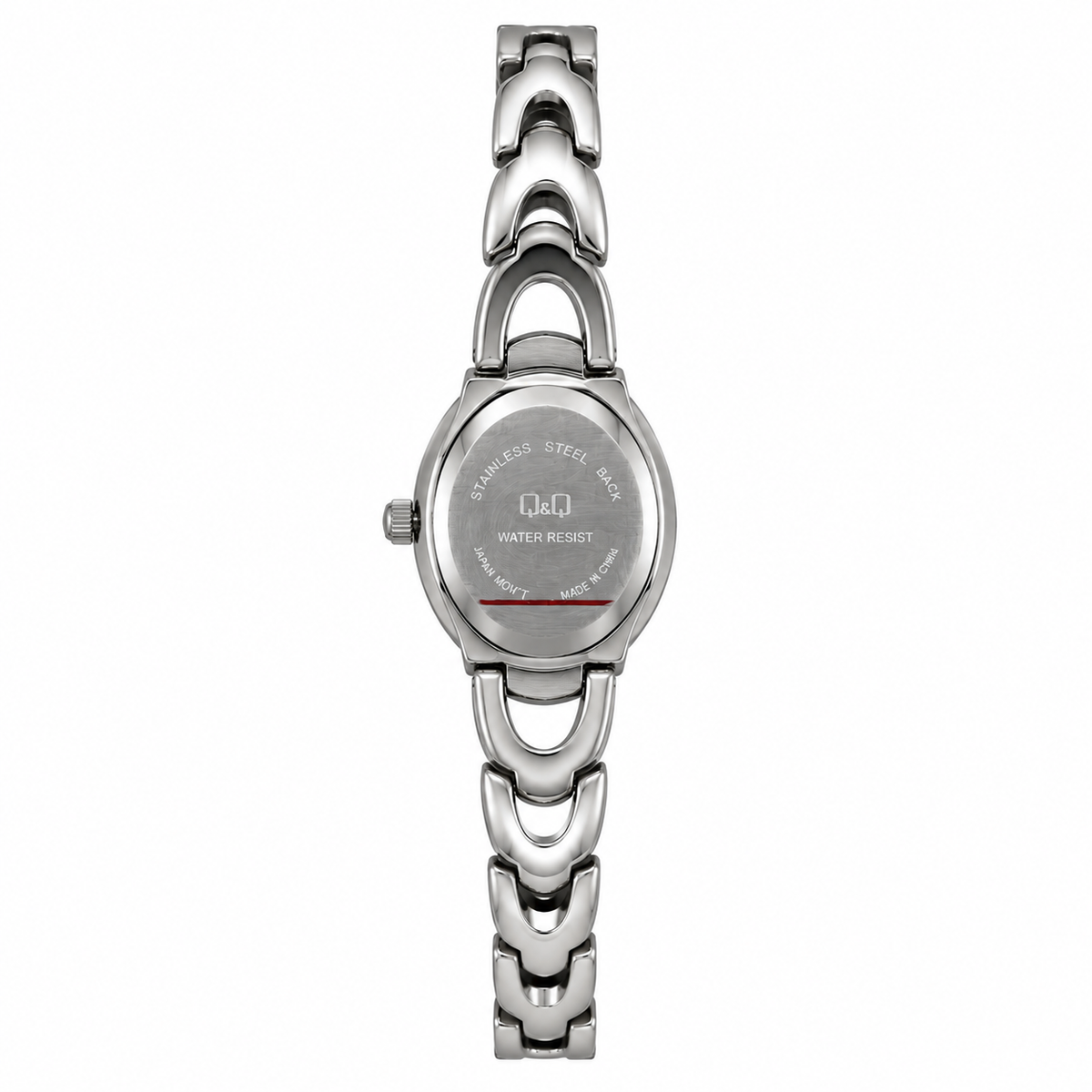 Q&Q – Orologio Donna Cassa Ovale Cristalli Pavé Bracciale Acciaio Water Resistant