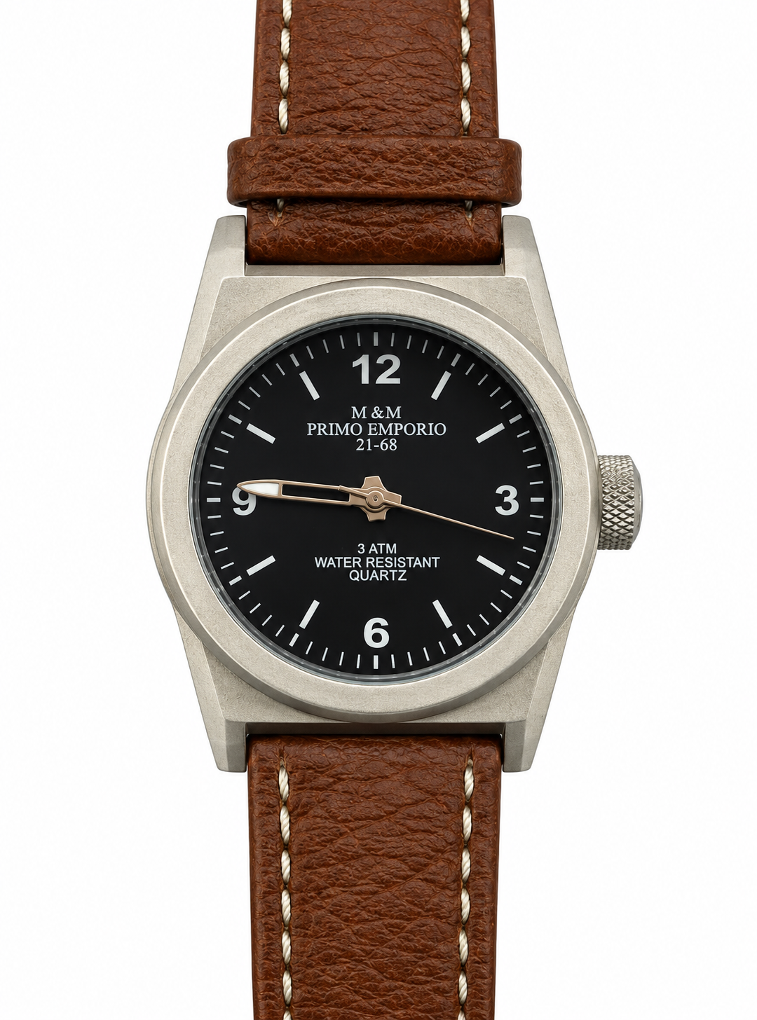 M&M Primo Emporio 21-68 Field Watch – Quadrante Nero o Avorio, Cinturino Cuoio