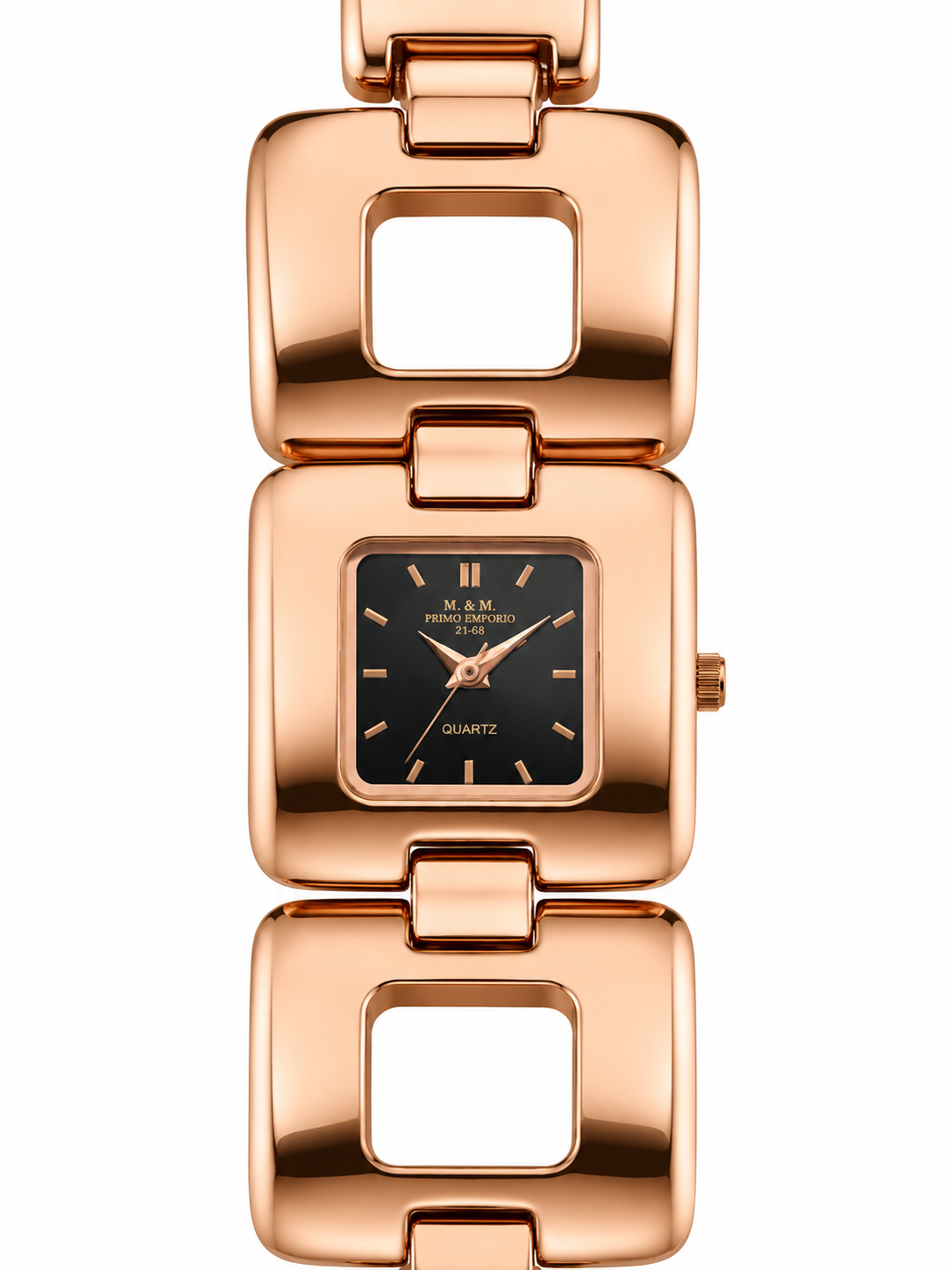 M&M Primo Emporio Quarzo 21-68 – Bracciale Rose Gold Quadrante Nero
