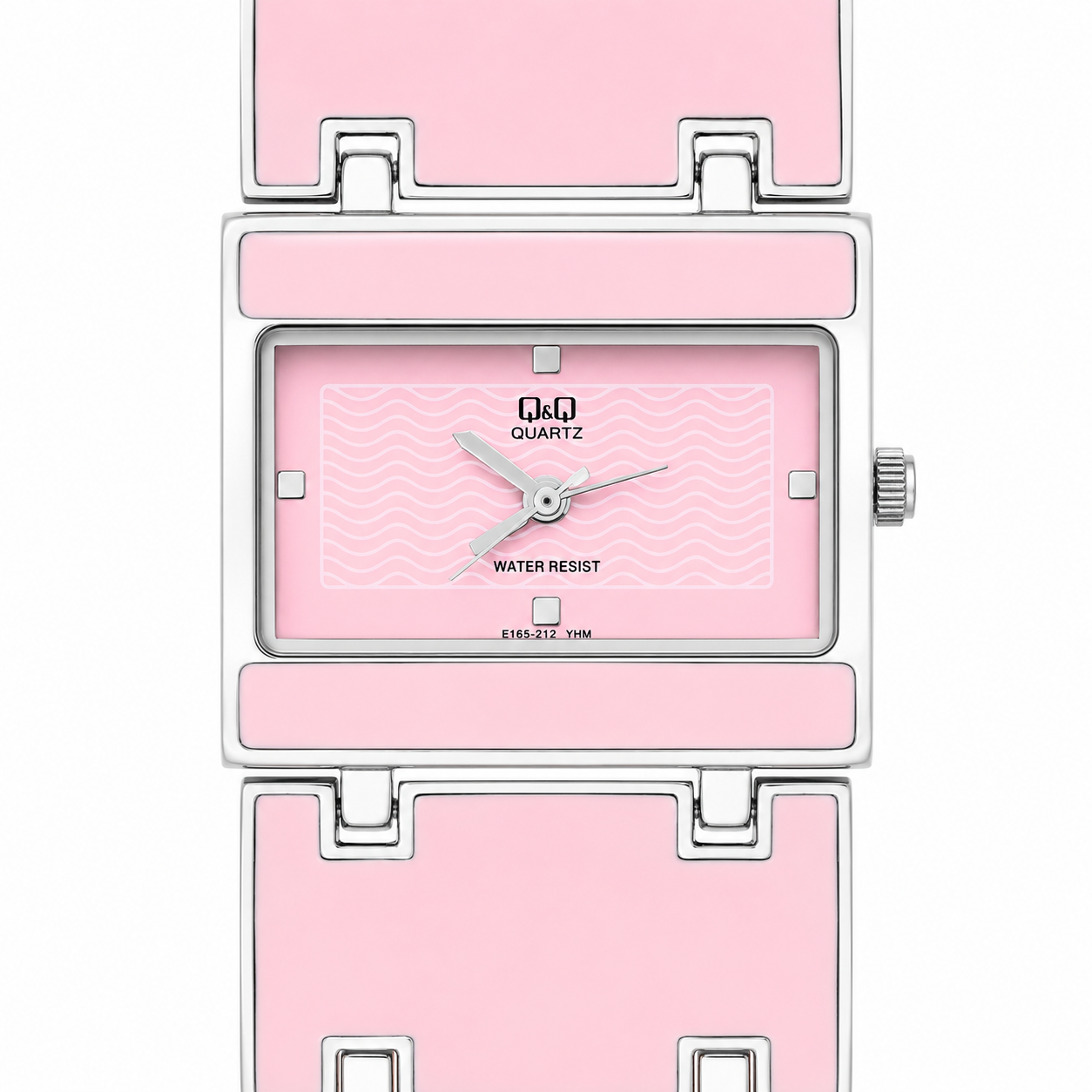 Q&Q Quartz Orologio Donna – Bracciale a Piastre Rosa Cassa Rettangolare Quadrante Rosa WR