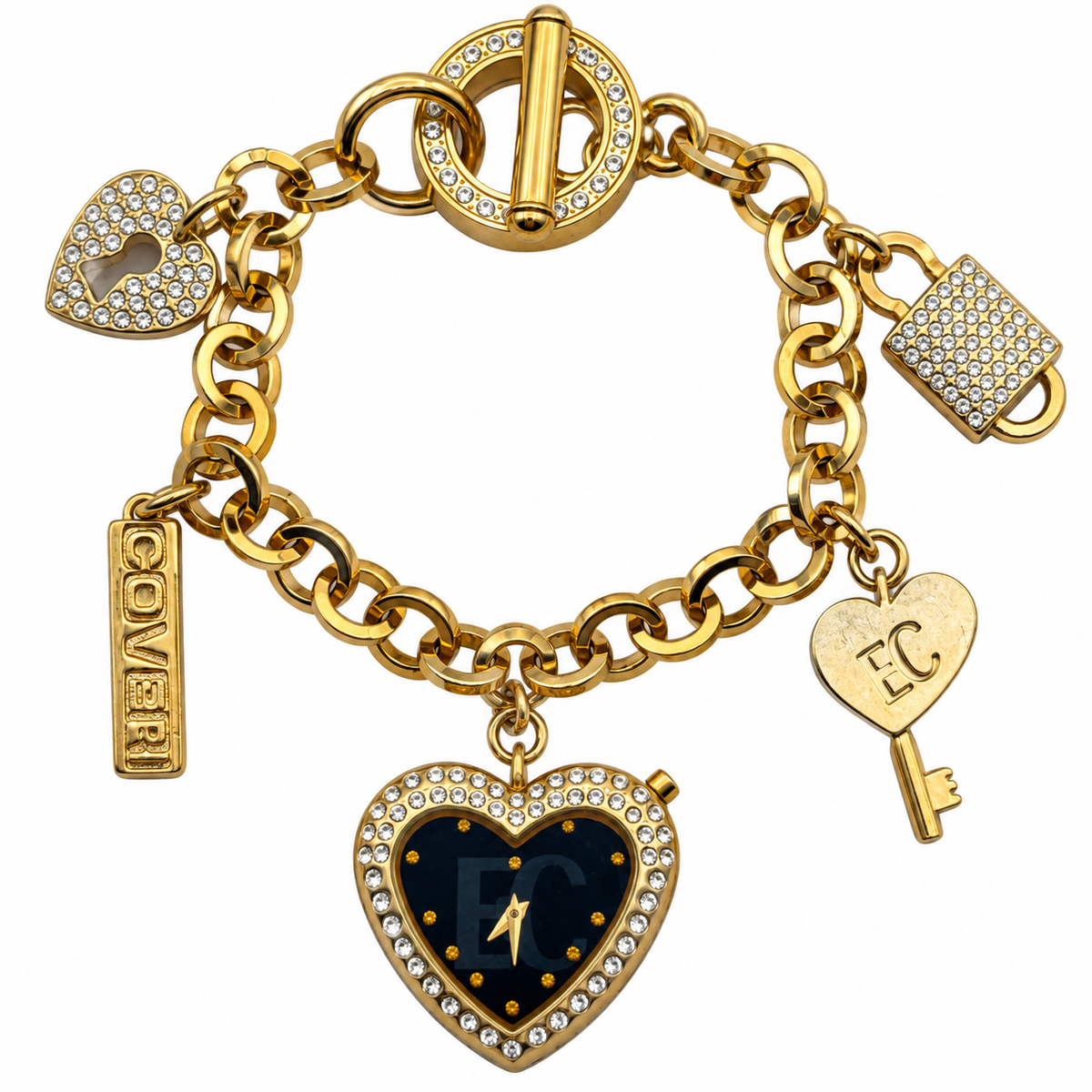 Enrico Coveri – Bracciale Orologio Charm Gold con Cristalli