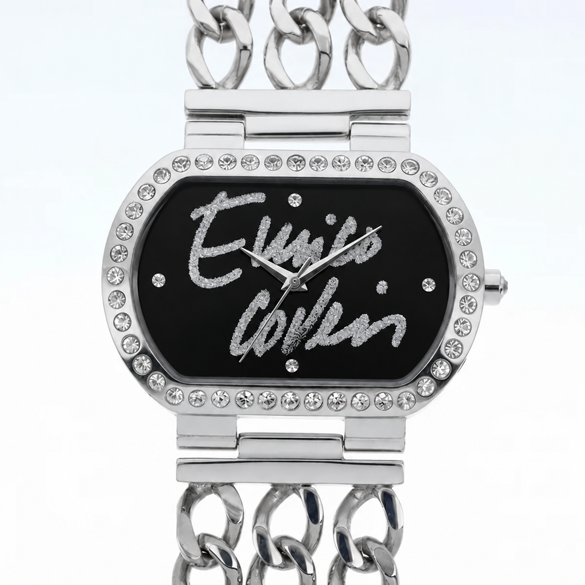 Enrico Coveri – Orologio donna con bracciale a catena e quadrante fucsia, nero o bianco