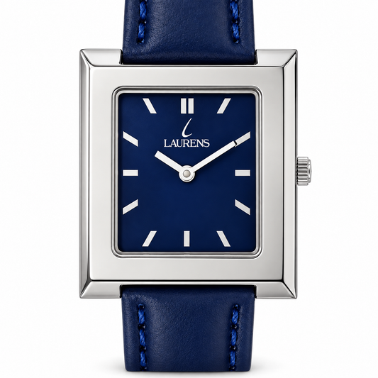 Laurens – Orologio Donna Quadrato Blue Navy Cinturino Pelle