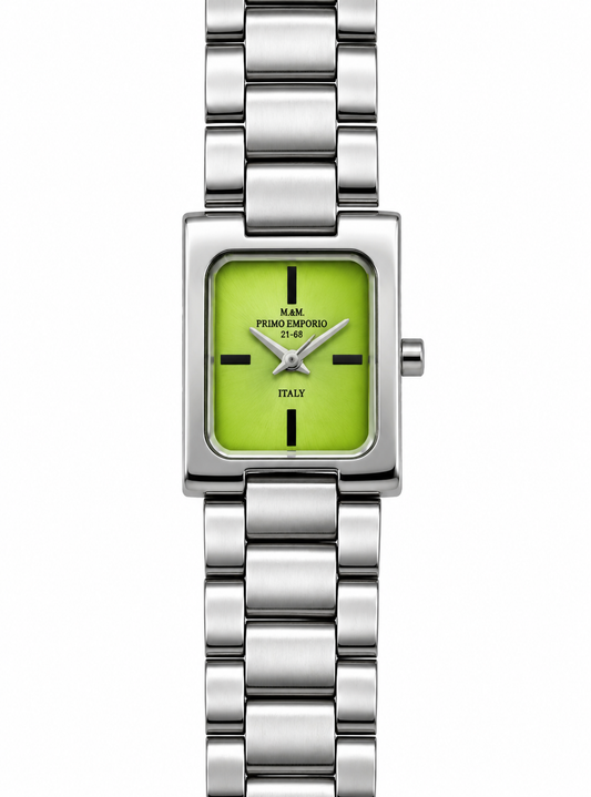 Orologio donna M&M Primo Emporio 21-68 quadrante verde lime bracciale acciaio inossidabile