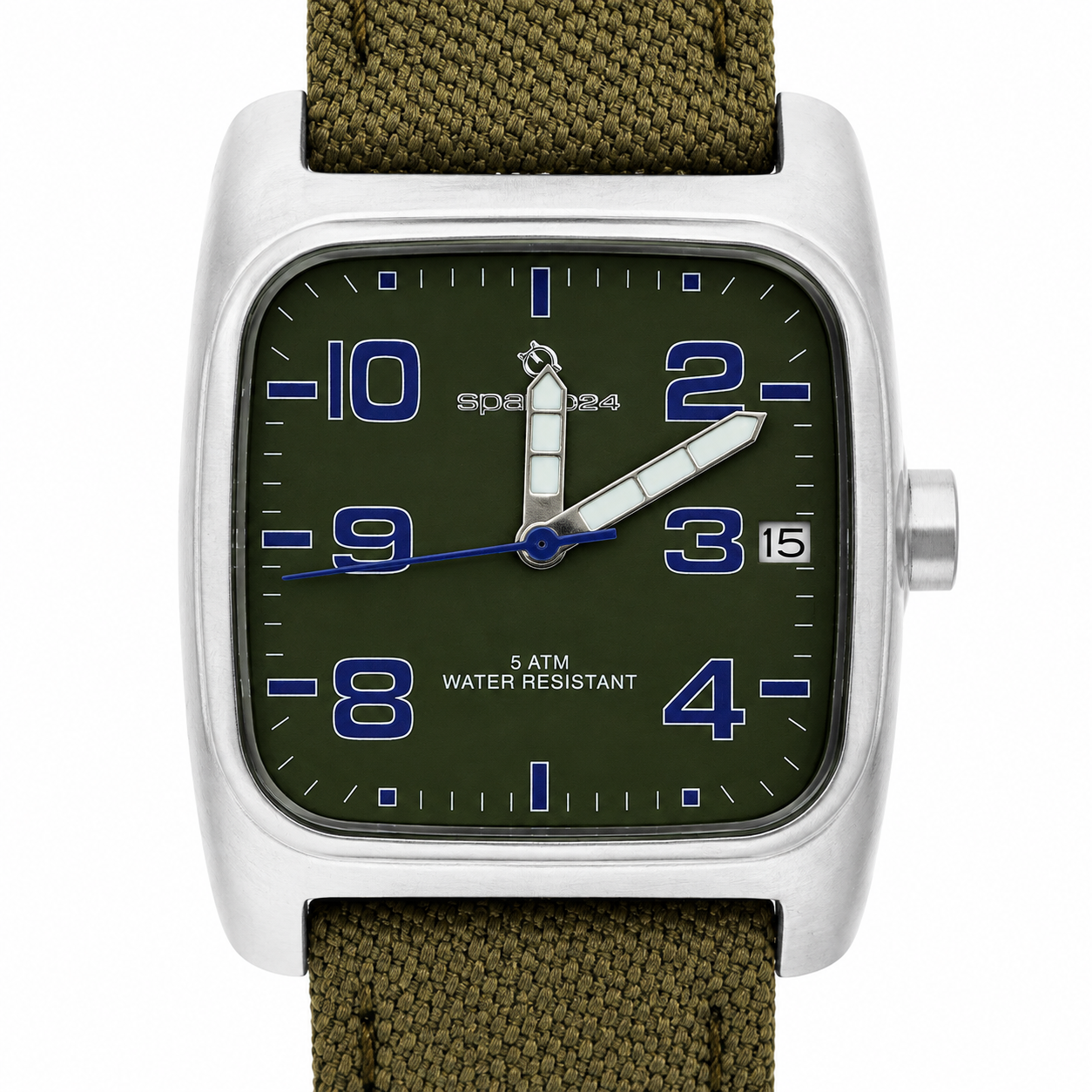 Spazio24 – Orologio Uomo Military Green 5ATM Cinturino Canvas
