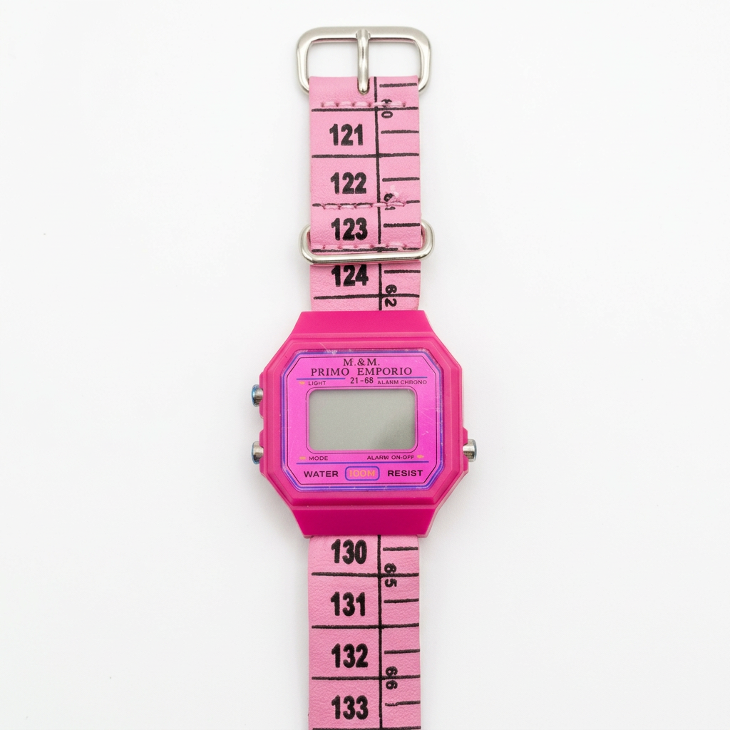Orologio M&M Primo Emporio 21-68, cassa Fucsia, cinturino a metro Rosa