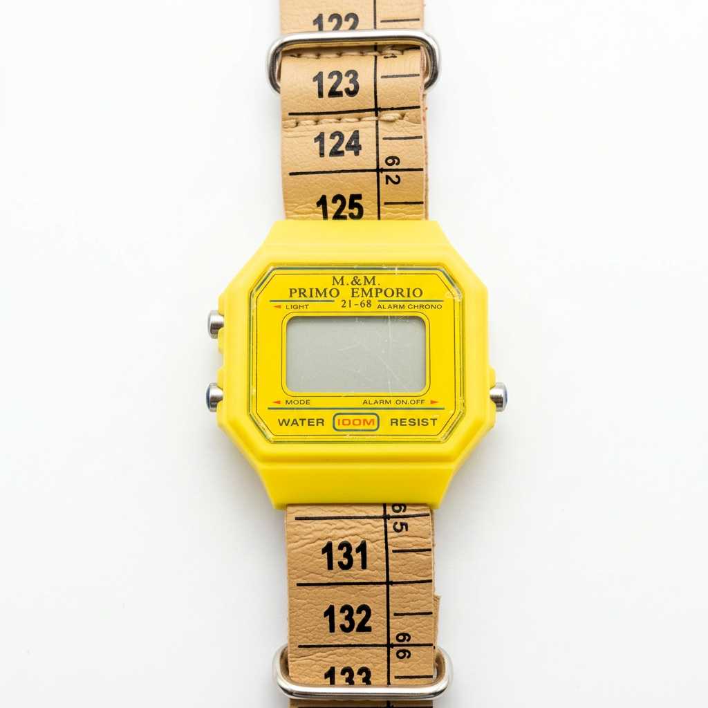 Orologio M&M Primo Emporio 21-68, cassa Gialla, cinturino a metro Beige
