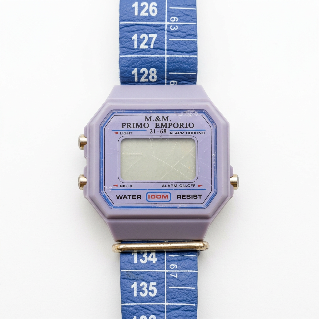 Orologio M&M Primo Emporio 21-68, cassa Lilla, cinturino a metro Blu